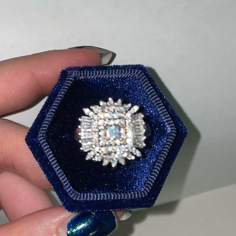 Silver Cluster Statement Ring - Picture 11 of 17